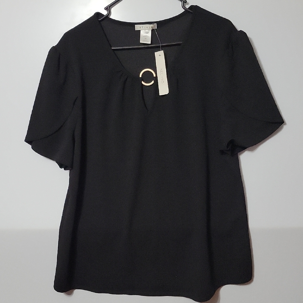 Nel+Lo Women's Size 3X Black Top